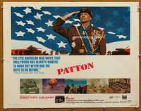 f394 PATTON half-sheet movie poster '70 George C. Scott military classic!