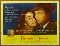 f017 PORTRAIT OF JENNIE half-sheet movie poster '48 Jennifer Jones, Cotten