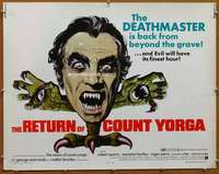 f420 RETURN OF COUNT YORGA half-sheet movie poster '71 AIP vampires!