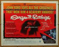 f439 SERGEANT RUTLEDGE half-sheet movie poster '60 John Ford western!