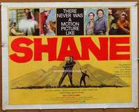 f445 SHANE half-sheet movie poster R66 Alan Ladd, Jean Arthur, Heflin