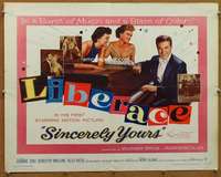 f449 SINCERELY YOURS half-sheet movie poster '55 Liberace, Joanne Dru