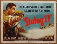 f463 STALAG 17 half-sheet movie poster '53 William Holden, Billy Wilder