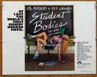 f472 STUDENT BODIES half-sheet movie poster '81 high school horror comedy!