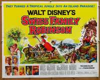 f474 SWISS FAMILY ROBINSON half-sheet movie poster '60 Disney classic!