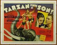 f015 TARZAN FINDS A SON half-sheet movie poster '39 Johnny Weissmuller