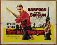 f482 TERROR IN A TEXAS TOWN half-sheet movie poster '58 Sterling Hayden