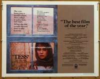 f483 TESS half-sheet movie poster '81 Roman Polanski, Nastassja Kinski