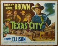 f022 TEXAS CITY half-sheet movie poster '52 Johnny Mack Brown, Ellison