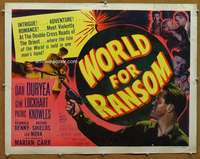 f536 WORLD FOR RANSOM half-sheet movie poster '54 Robert Aldrich, Duryea