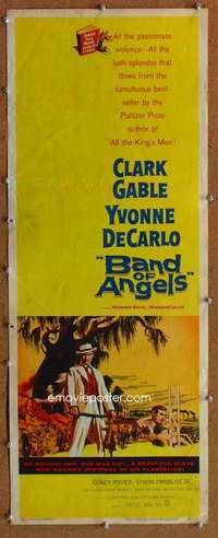 f568 BAND OF ANGELS insert movie poster '57 Clark Gable, Yvonne De Carlo