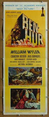 f578 BEN HUR insert movie poster '60 Charlton Heston, William Wyler