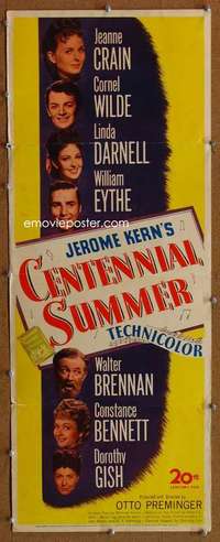 f612 CENTENNIAL SUMMER insert movie poster '46 Jeanne Crain, Wilde