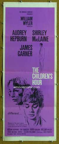 f613 CHILDREN'S HOUR insert movie poster '62 Audrey Hepburn, MacLaine