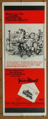f628 DEAR BRIGITTE insert movie poster '65 great Jack Davis art!