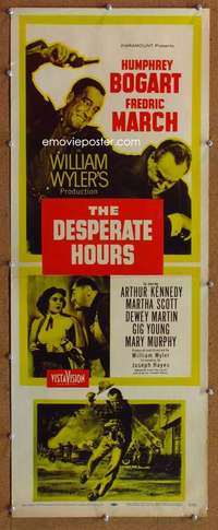 f632 DESPERATE HOURS insert movie poster '55 Humphrey Bogart