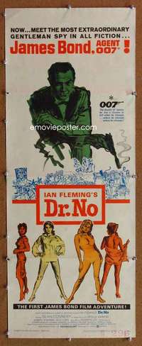 f640 DR NO insert movie poster '62 Sean Connery IS James Bond!