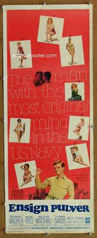 f643 ENSIGN PULVER insert movie poster '64 Robert Walker & babes!
