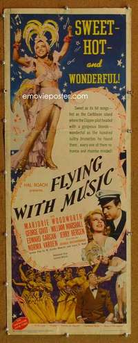 f652 FLYING WITH MUSIC insert movie poster '42 Hal Roach, Woodsworth