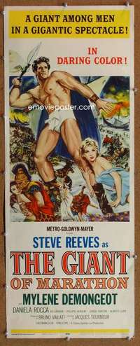 f660 GIANT OF MARATHON insert movie poster '60 Steve Reeves, Tourneur
