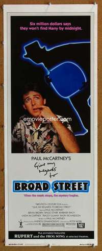 f661 GIVE MY REGARDS TO BROAD STREET insert movie poster '84 McCartney