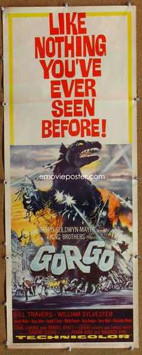 f663 GORGO insert movie poster '61 great giant monster horror image!