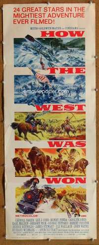 f690 HOW THE WEST WAS WON insert movie poster '64 John Ford epic!
