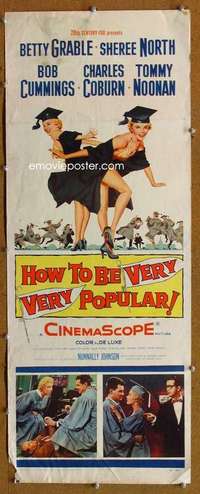 f691 HOW TO BE VERY, VERY POPULAR insert movie poster '55 Betty Grable