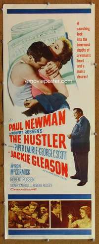 f693 HUSTLER insert movie poster '61 Paul Newman, Gleason, Laurie