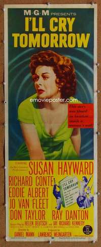 f697 I'LL CRY TOMORROW insert movie poster '55 Susan Hayward, Conte