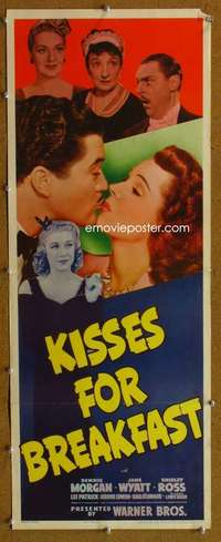 f713 KISSES FOR BREAKFAST insert movie poster '41 Jane Wyatt, Morgan