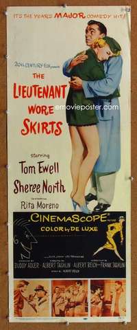 f724 LIEUTENANT WORE SKIRTS insert movie poster '56 Sheree North