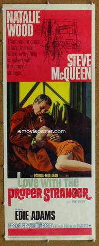 f730 LOVE WITH THE PROPER STRANGER insert movie poster '64 McQueen