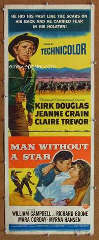 f744 MAN WITHOUT A STAR insert movie poster '55 Kirk Douglas, Crain