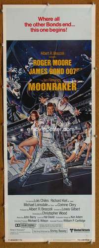 f755 MOONRAKER insert movie poster '79 Roger Moore as James Bond!