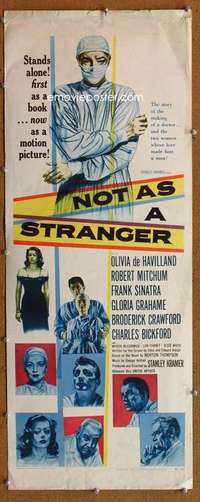 f777 NOT AS A STRANGER insert movie poster '55 Robert Mitchum