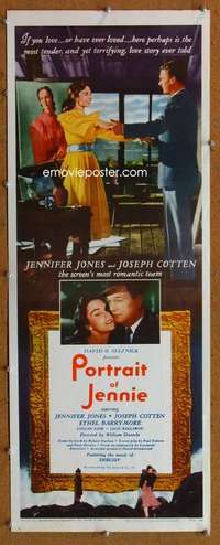 f808 PORTRAIT OF JENNIE insert movie poster R56 Jennifer Jones, Cotten