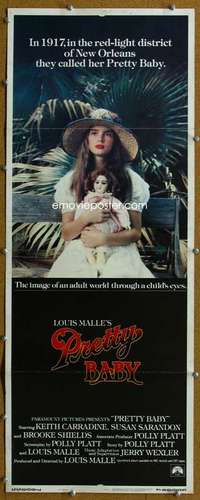 f812 PRETTY BABY insert movie poster '78 Brooke Shields, Sarandon