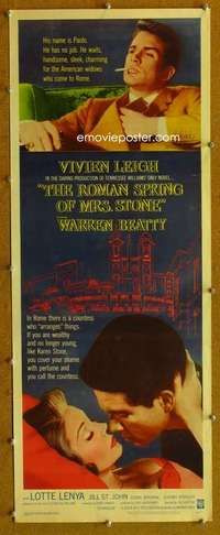 f841 ROMAN SPRING OF MRS STONE insert movie poster '62 Beatty, Leigh