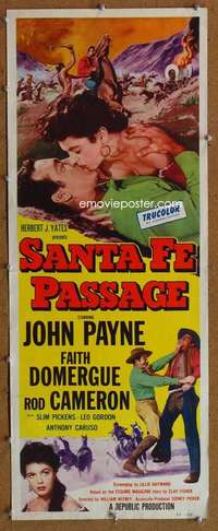 f851 SANTA FE PASSAGE insert movie poster '55 Payne, Domergue