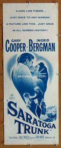 f852 SARATOGA TRUNK insert movie poster R54 Gary Cooper, Bergman