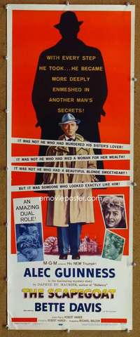 f854 SCAPEGOAT insert movie poster '59 Alec Guinness, Davis