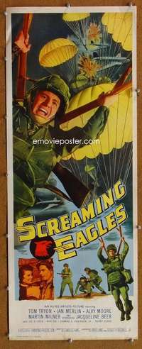 f856 SCREAMING EAGLES insert movie poster '56 Tom Tryon, Airborne!