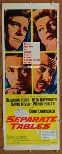 f858 SEPARATE TABLES insert movie poster '58 Rita Hayworth, Lancaster