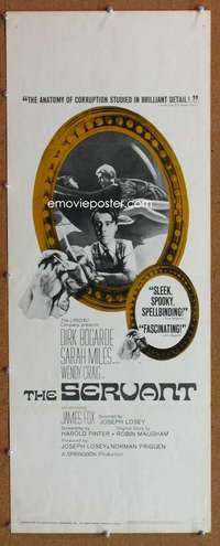 f862 SERVANT insert movie poster '64 James Fox, Dirk Bogarde