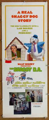 f864 SHAGGY DA insert movie poster '76 Disney, Dean Jones, Tim Conway