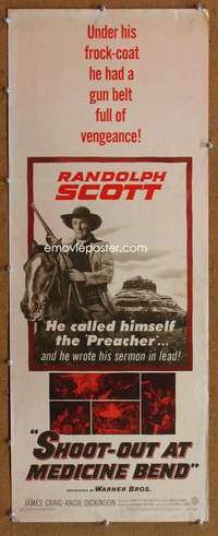 f868 SHOOT-OUT AT MEDICINE BEND insert movie poster '57 Raldolph Scott