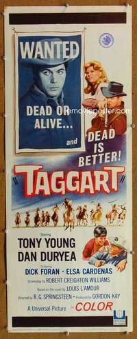 f904 TAGGART insert movie poster '64 Tony Young, Dan Duryea, western!