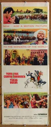 f907 TARAS BULBA insert movie poster '62 Tony Curtis, Yul Brynner