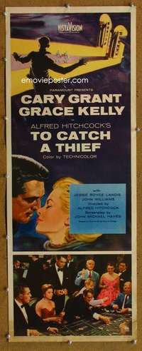 f925 TO CATCH A THIEF insert movie poster '55 Kelly, Grant, Hitchcock